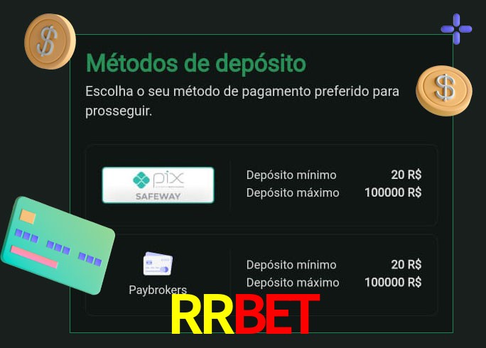 O cassino RRBET oferece uma grande variedade de métodos de pagamento